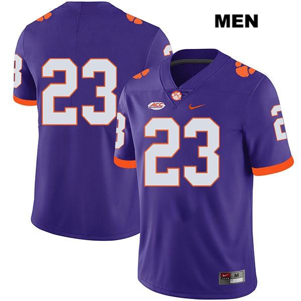 Men's Clemson Tigers #23 Andrew Booth Jr. Stitched Purple Legend Authentic Nike No Name NCAA College Football Jersey JTT8046KY